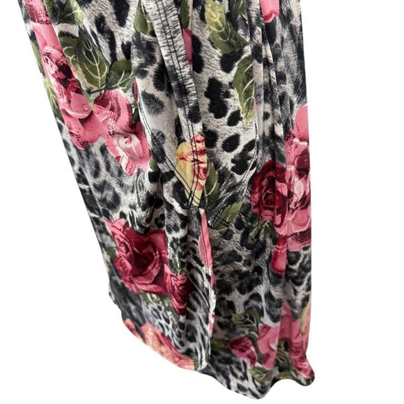 Robbie Bee Womens Floral Animal Print Jersey Knit Stretch Knee Length Dress sz M - Picture 8 of 16